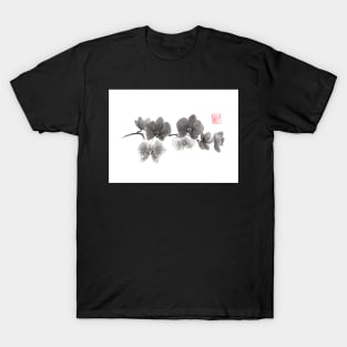 Curious orchid sumi-e painting T-Shirt